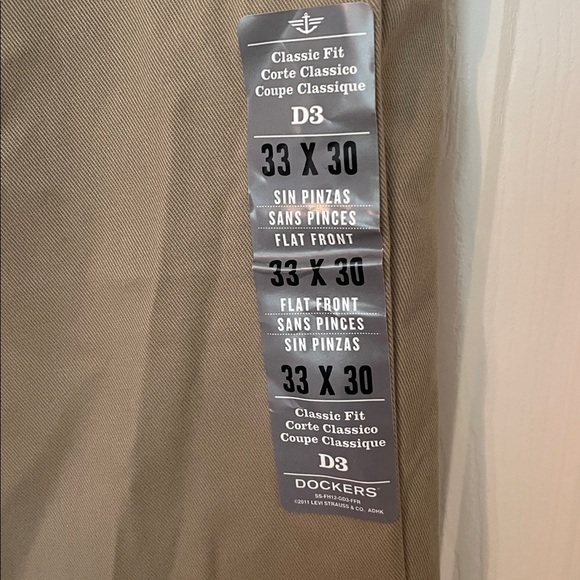 Dockers Easy Khaki D3 Flat Front Pants NWT Casual Career Men’s Size 33 x 30 - Picture 5 of 10